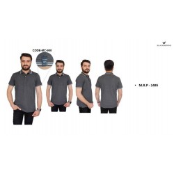 Blackberry Milange Grey PC Polo T shirts with Tipping